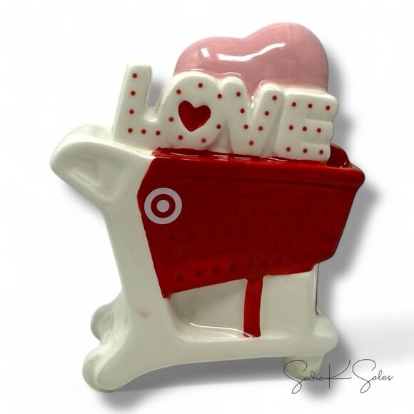 Target Spritz Valentine's Day Ceramic Bullseye Dog & Heart Shopping Cart - Picture 8 of 9